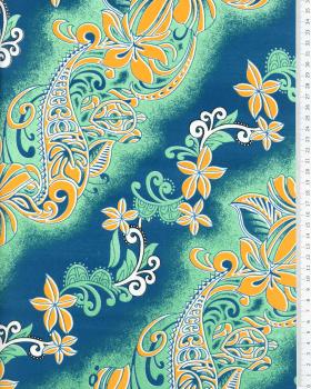 Polynesian fabric ANOE Green - Tissushop